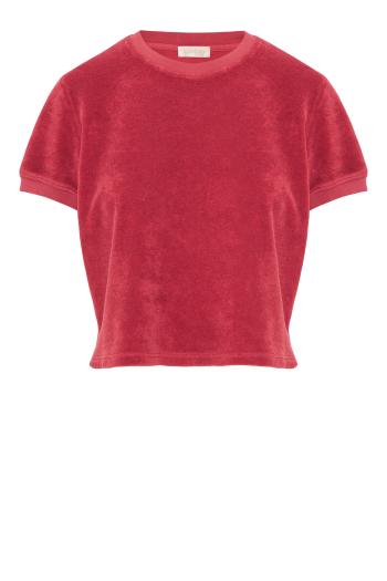 Carpi cotton-blend terry top in framboise 