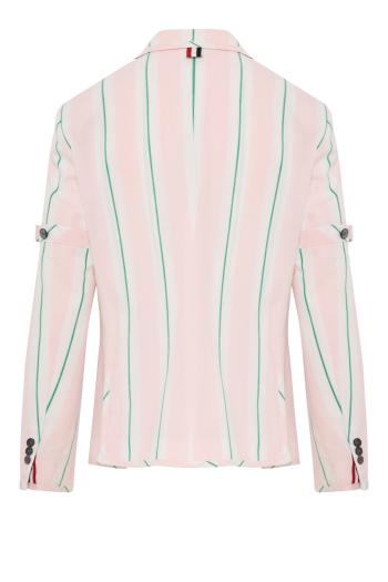 Madras stripped cotton blazer in light pink 