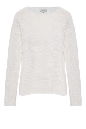 Italian Coated Cotton-Blend Sweater in white 