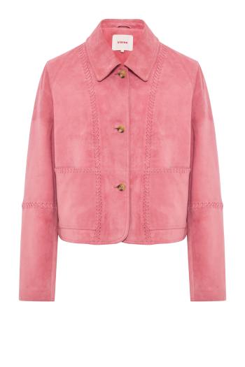 Marianne suede jacket in rosedust 