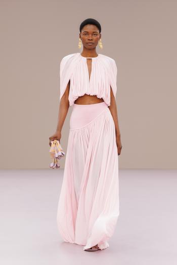 Alchemy crepe caped top in light pink 