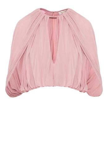 Alchemy crepe caped top in light pink 