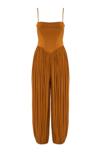 Luna jersey jumpsuit in whiskey 