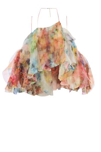 Luna Fanned Camisole Spliced top in floral 