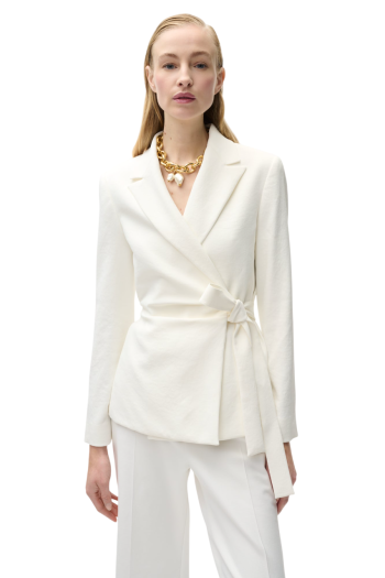 Empire crepe pants in white 
