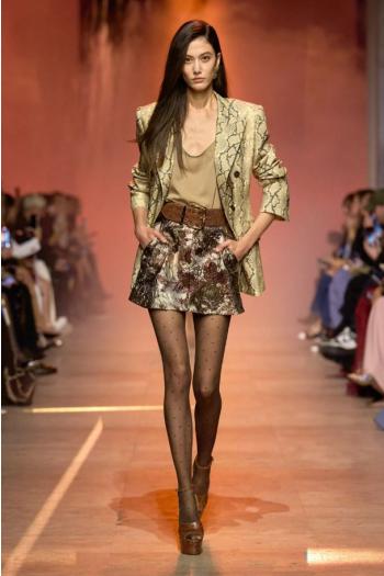 Virgin wool crepe jacket in python