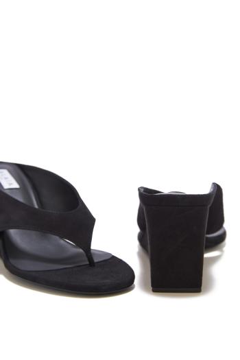 Tongs 75 suede wedge sandals in black