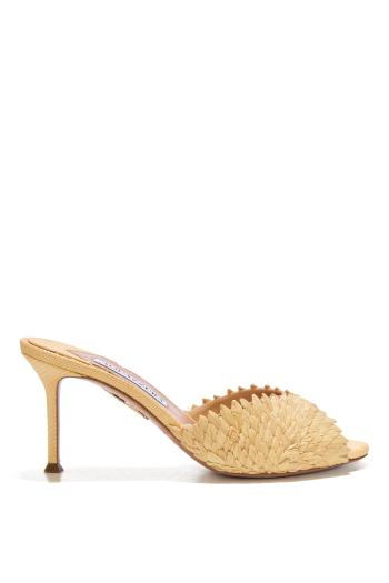 Rio Flirt 75 raffia mules in natural 