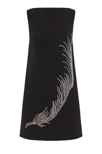 Ayre embellished crepe midi dress in black