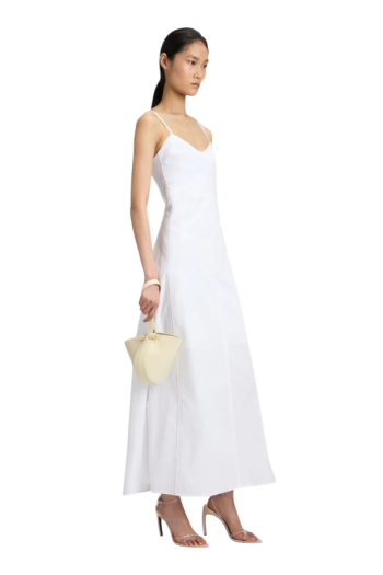 Portofino Dia leather clutch in white 