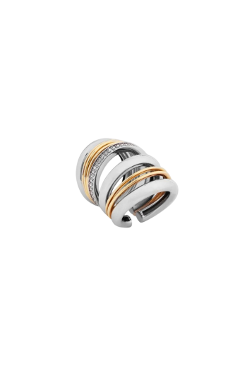 Boucle D'oreil embellished ring in gold and silver