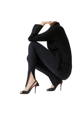 Sofia Z 100 patent-leather sandals in black