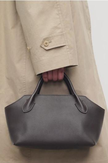Terrasse leather tote in dark brown 
