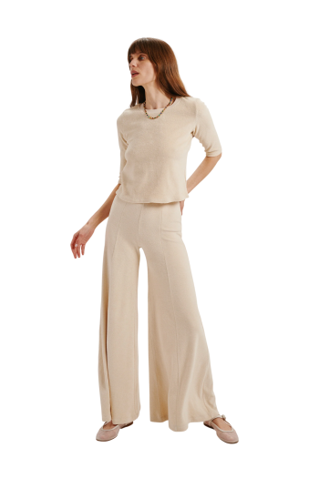 Corfu cotton-blend terry sweater in ivory