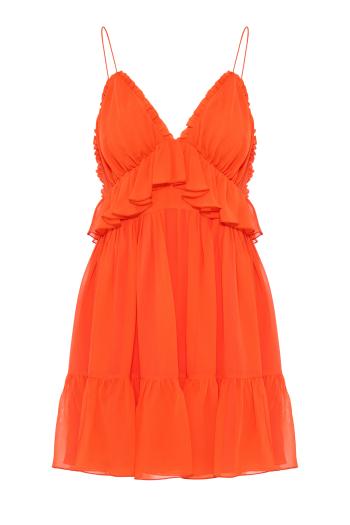 Lory strap midi dress in orange
