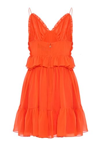 Lory strap midi dress in orange