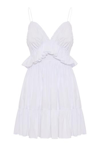 Lory strap midi dress in white