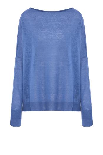 Chunky linen, silk and cashmere sweater in zuccero 