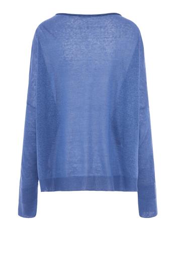 Chunky linen, silk and cashmere sweater in zuccero 