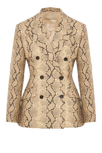 Virgin wool crepe jacket in python