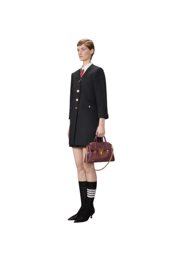 Bolton small leather shoulder bag in burgundy 