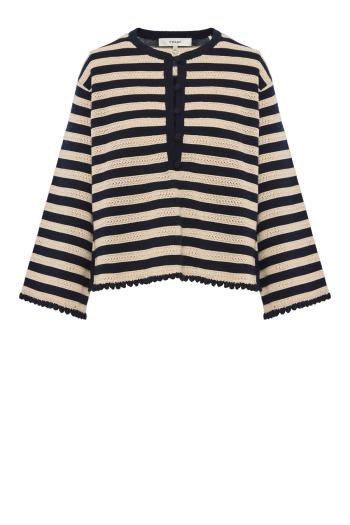 The Easy knitted cotton and cashmere top in cream
