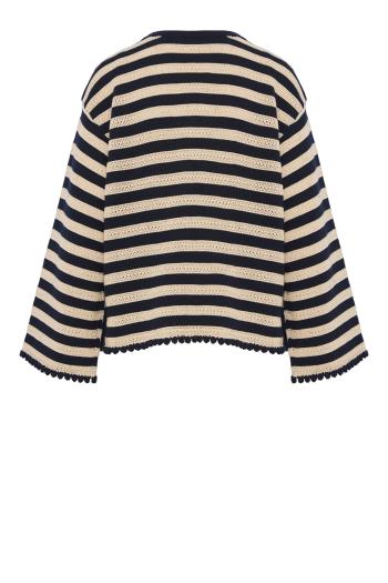 The Easy knitted cotton and cashmere top in cream