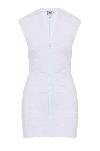 The Champagne bandage mini dress in alabaster 