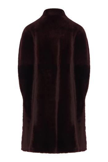Shearling coat in bordeaux 
