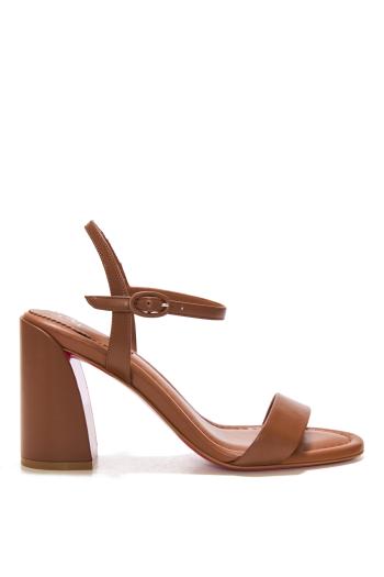 Jane 85 leather sandals in cuoio 