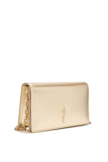 Bettina metallic leather clutch in gold