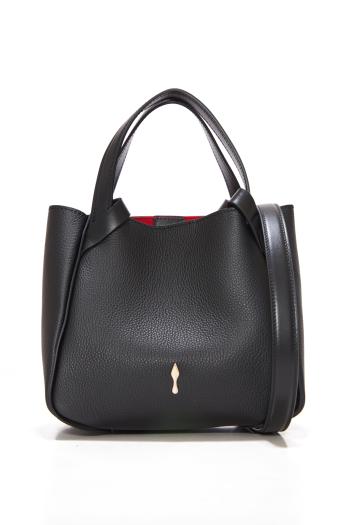 Bettina embellished mini leather tote in black