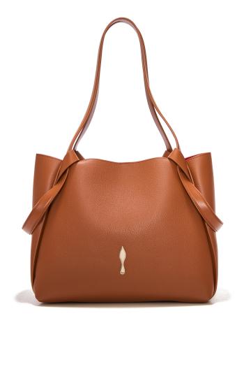 Bettina embellished small leather tote in cuoio