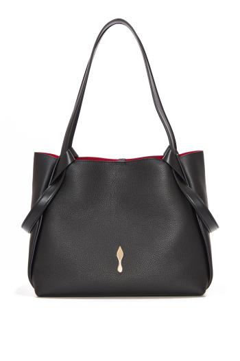 Bettina embellished small leather tote in black  