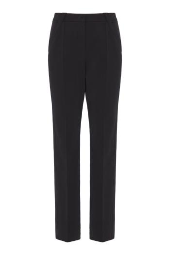 Crepe slim-fit pants in black