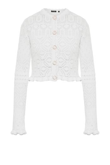Giuliana crocheted cotton cardigan in white