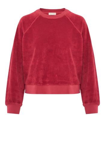 Corfu cotton-blend terry sweater in framboise 