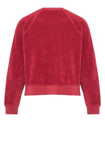 Corfu cotton-blend terry sweater in framboise 