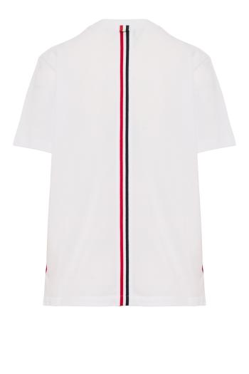 Cotton-pique T-shirt in white