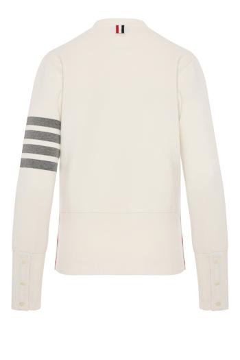 Milano knitted cotton cardigan in white 