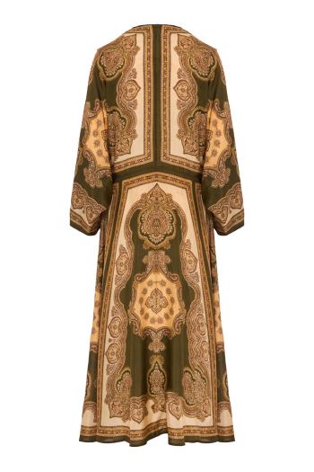 Mahon printed silk tunic in olive