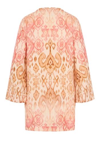 Aster printed linen mini dress in pink 