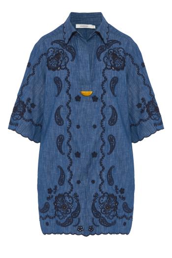 ΦΟΡΕΜΑ ASTER EMBROIDERED DENIM MINI
