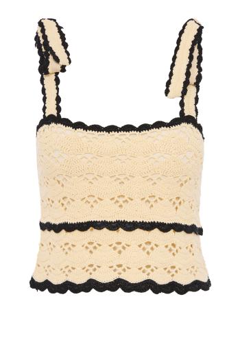 Aster crochet-cotton cami in cream