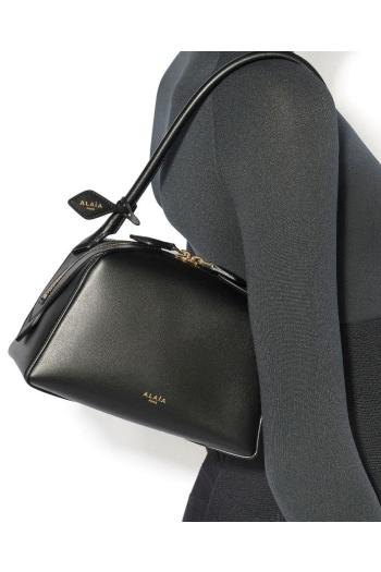  Le Bouledogue leather top handle bag in black