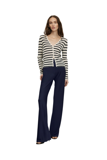 Braddock satin wide-leg pants in navy