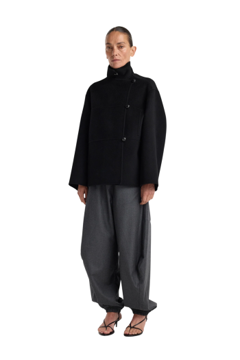 Double-faced wool jacket in black