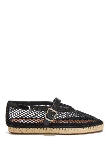 Fishnet espadrilles in black