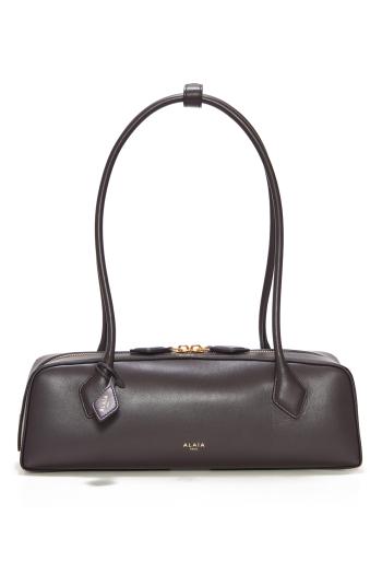 Le Teckel leather top handle bag in brun
