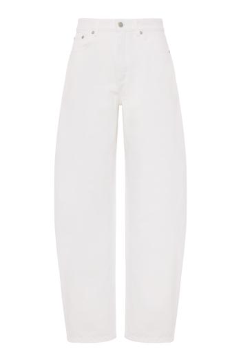 Round denim jeans in white 